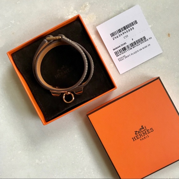 Authentic Hermes Cuir Rivale Double Tour Bracelet - Picture 3 of 8